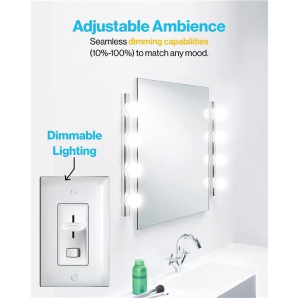 8 Pack Vanity Globe Light Bulbs G25 LED for Indoor Bathroom Mirror Living Area - Picture 5 of 7